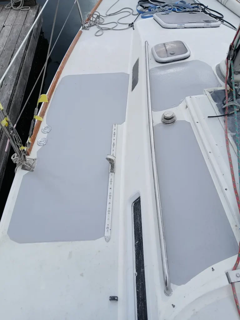 fiberglass sailboat soft deck repair after gel coat