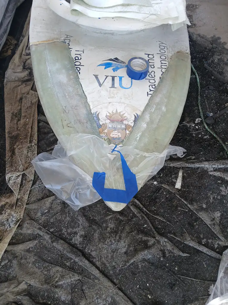 nanaimo bathtub racing boat fiberglass delamination repair fairing